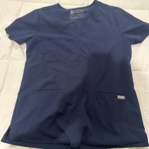 Figs Technical Collection Navy Blue Scrub Top